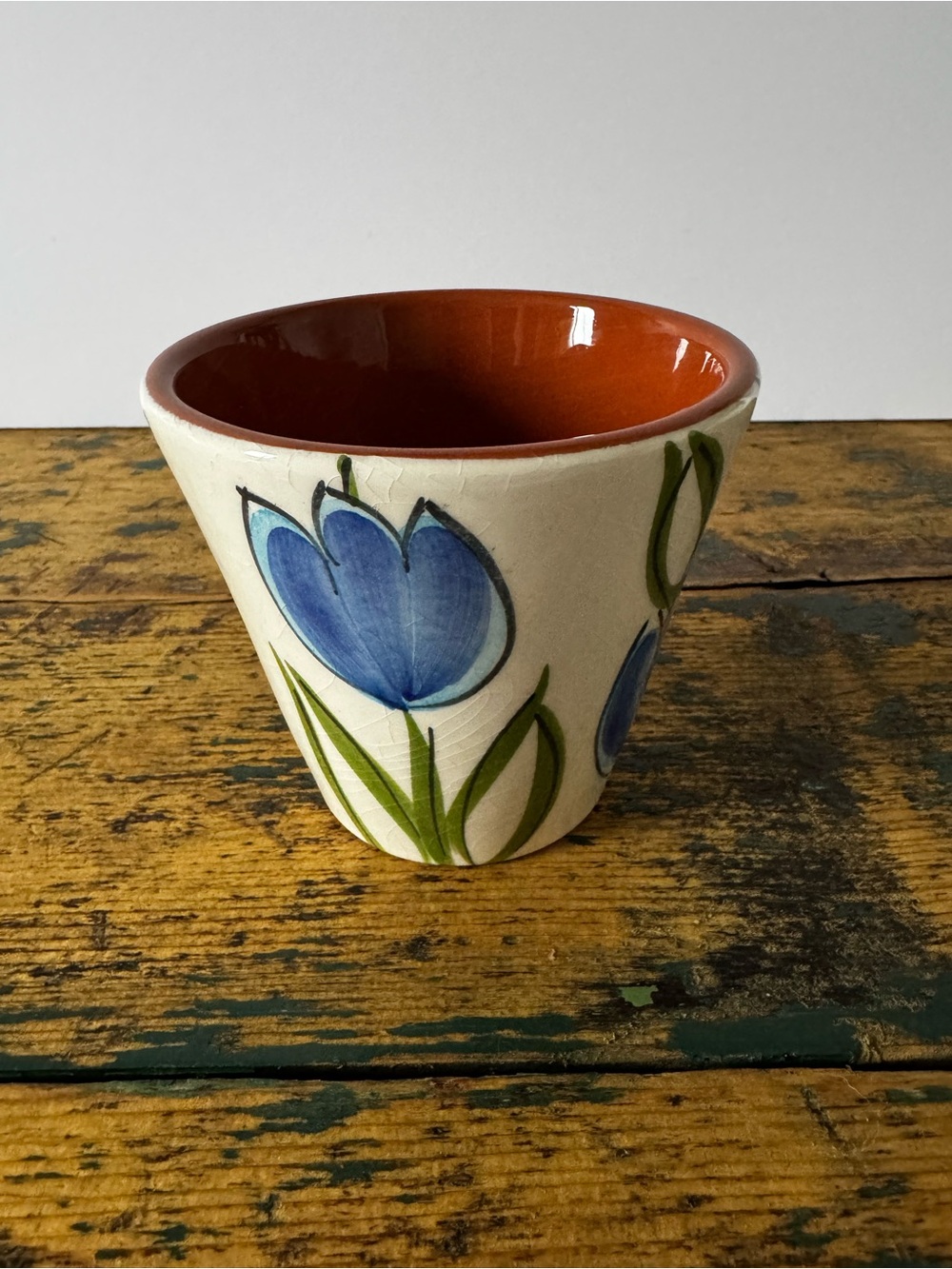 Hand-Painted Floral Ceramic Planter